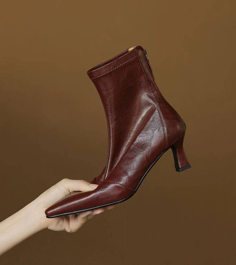 Margot Biarritz - Bottines en cuir à talon élégant