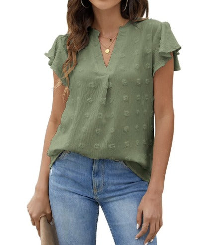Margot Biarritz - Blouse chic en patchwork avec volants Kari