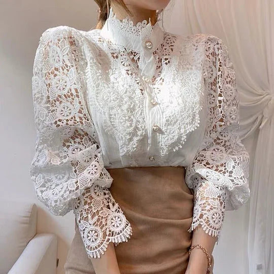 Margot Biarritz - Chemise à manches longues en dentelle Tove