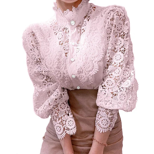 Margot Biarritz - Chemise à manches longues en dentelle Tove