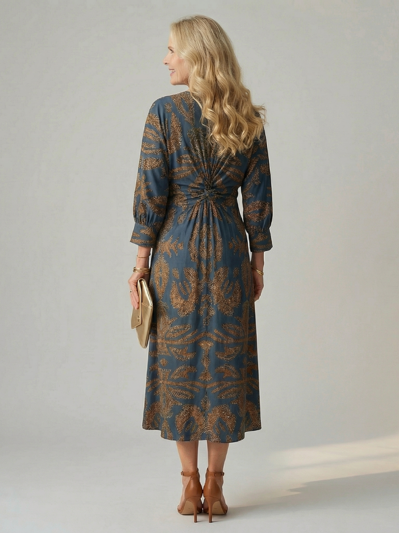 Margot Biarritz - Robe Midi Enveloppante Naturelle Lune