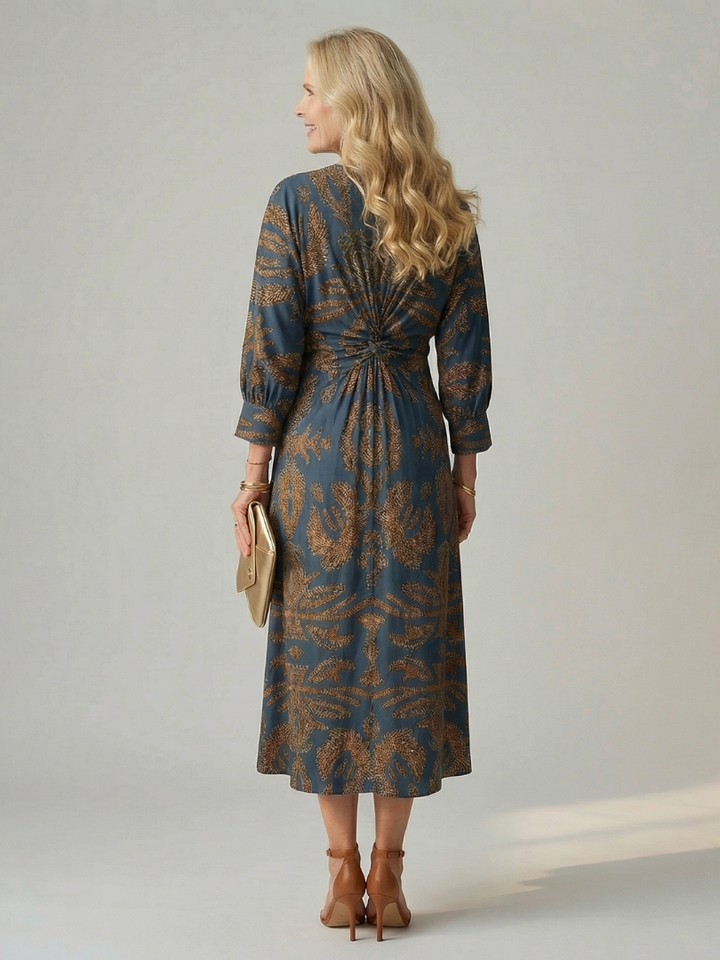 Margot Biarritz - Robe Midi Enveloppante Naturelle Lune