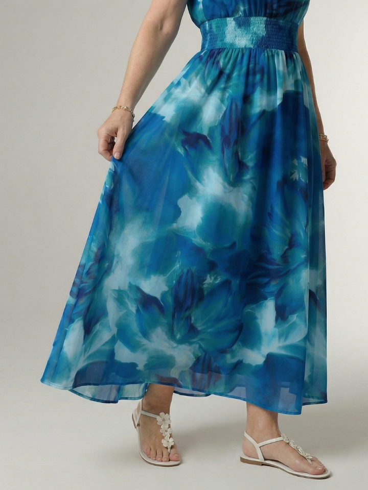 Margot Biarritz - Robe Midi à Encolure Halter Froncée