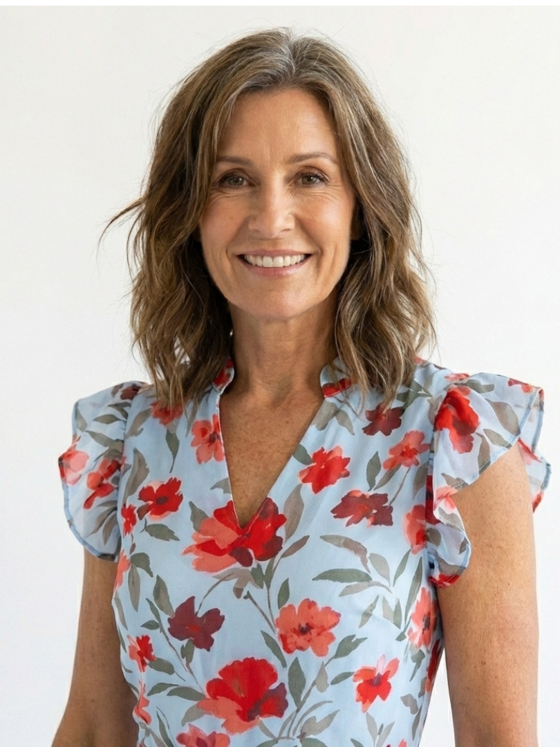 Margot Biarritz - Robe Midi Évasée Imprimée Fleurie Lilas
