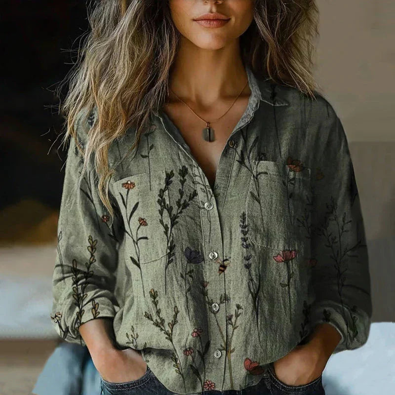 Margot Biarritz - Blouse à Imprimé Floral Rétro