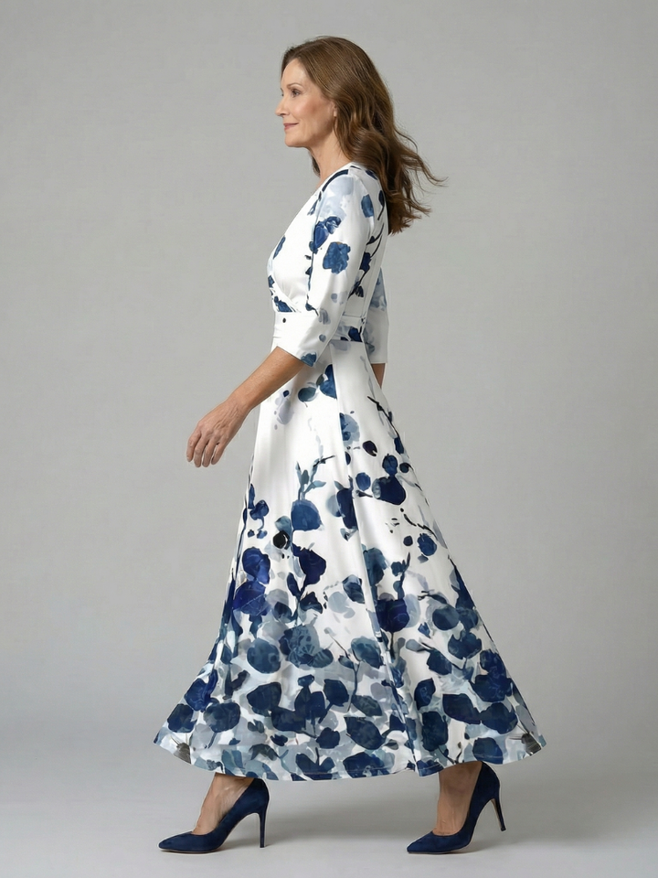 Margot Biarritz - Robe Midi Croisée à Col Celine