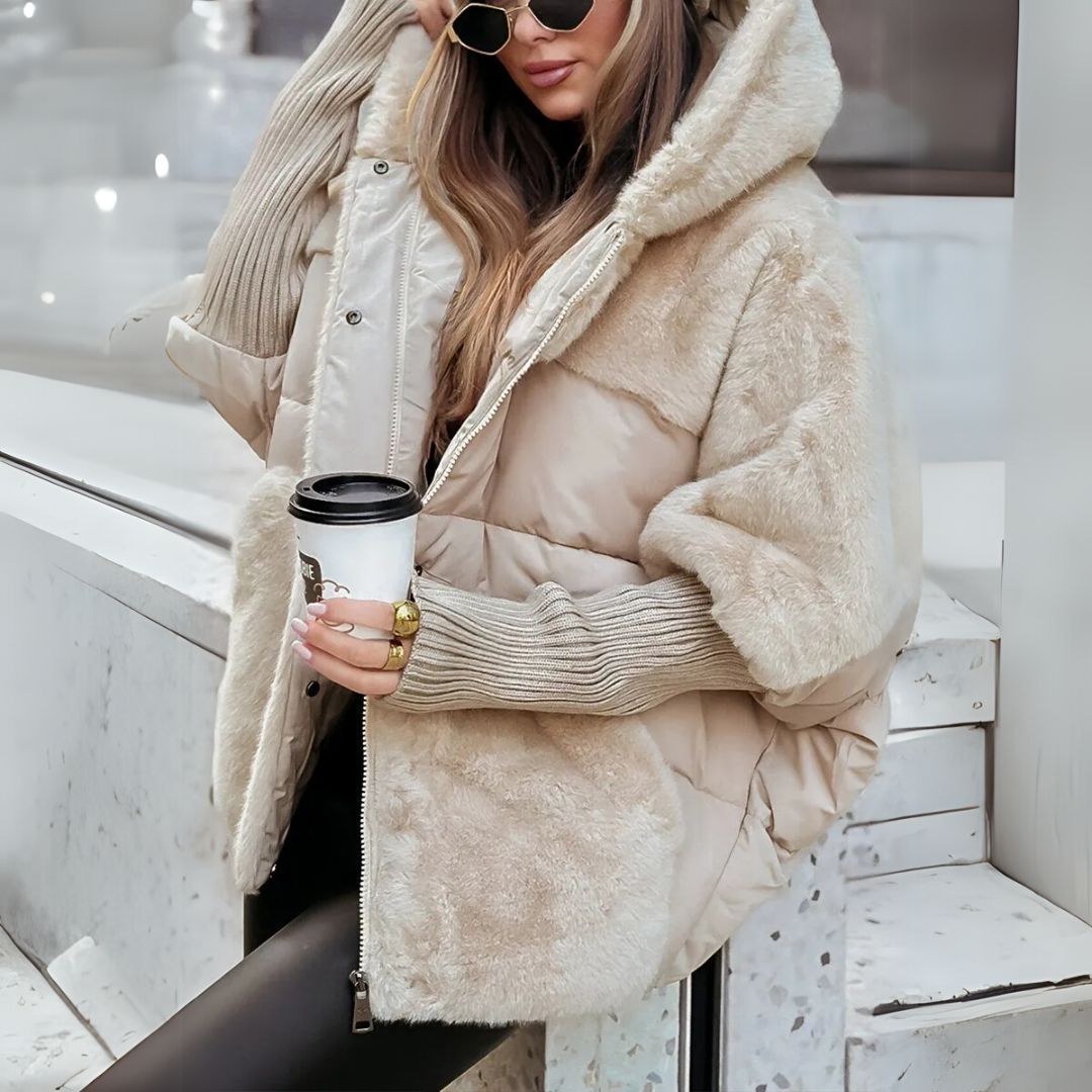 Margot Biarritz - Manteau d'hiver en mélange de plumes