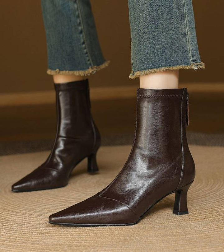 Margot Biarritz - Bottines en cuir à talon élégant