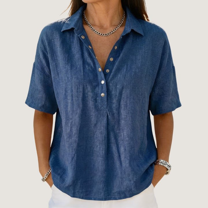 Margot Biarritz - Blouse avec col et détails boutonnés Willow
