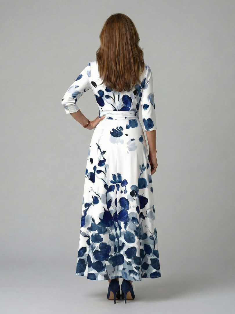 Margot Biarritz - Robe Midi Croisée à Col Celine