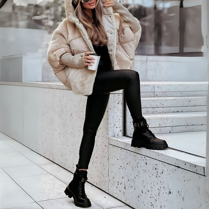 Margot Biarritz - Manteau d'hiver en mélange de plumes