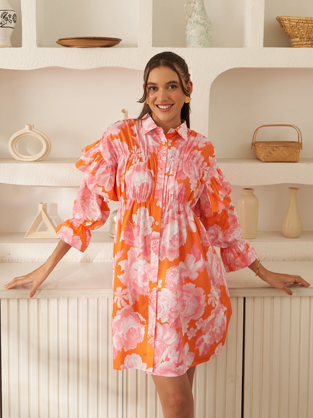 Margot Biarritz - Robe Pétales Orange