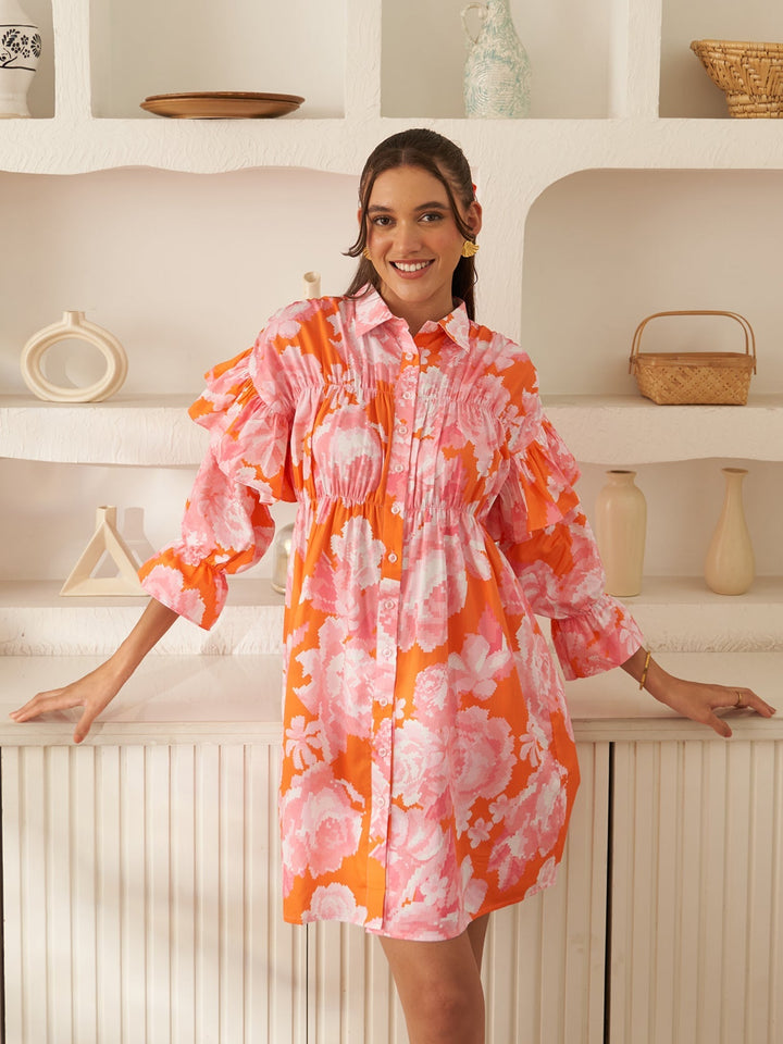 Margot Biarritz - Robe Pétales Orange