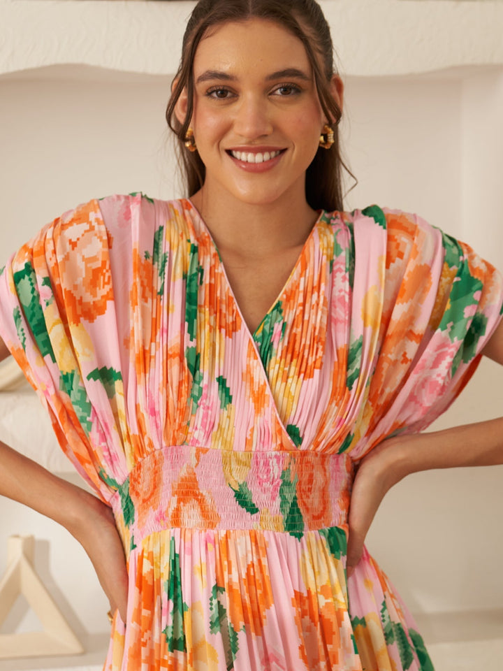 Margot Biarritz - Robe Midi Suri Rose