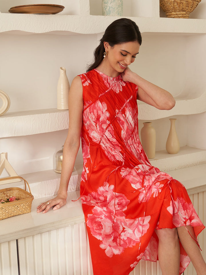 Margot Biarritz - Robe Midi Mystique Rouge