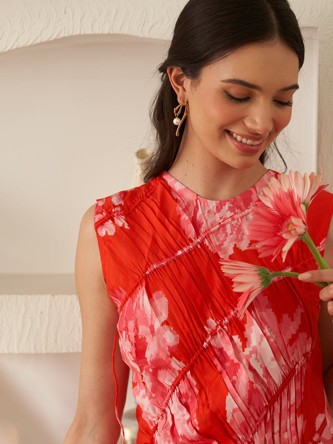 Margot Biarritz - Robe Midi Mystique Rouge