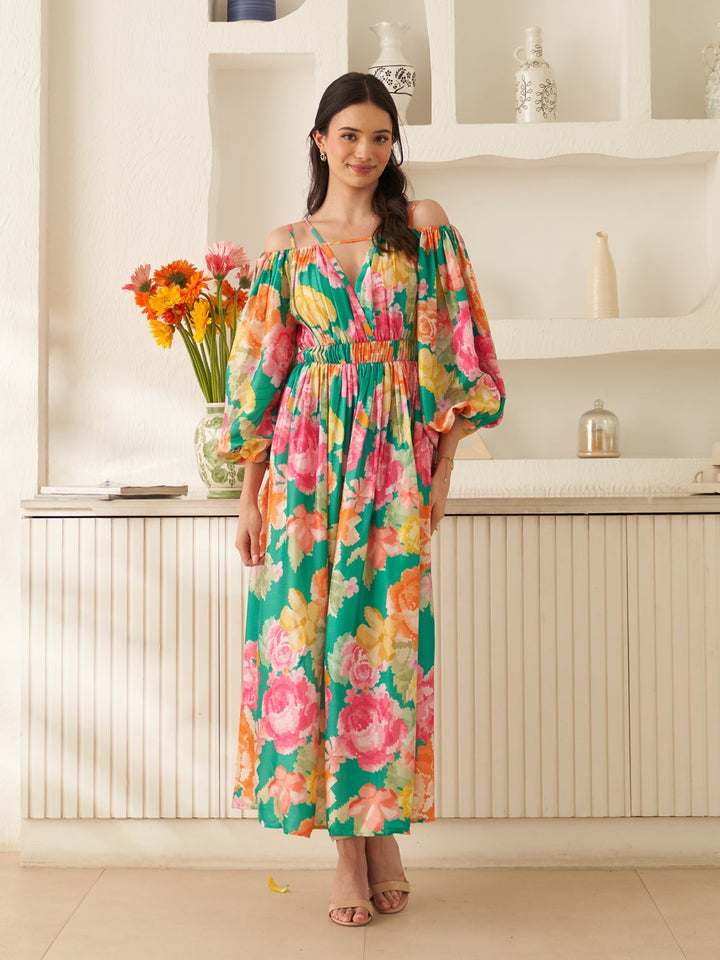 Margot Biarritz - Robe Midi Enchantée Verte