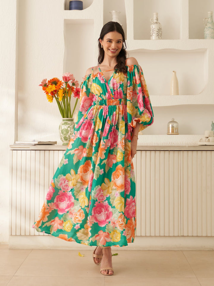 Margot Biarritz - Robe Midi Enchantée Verte