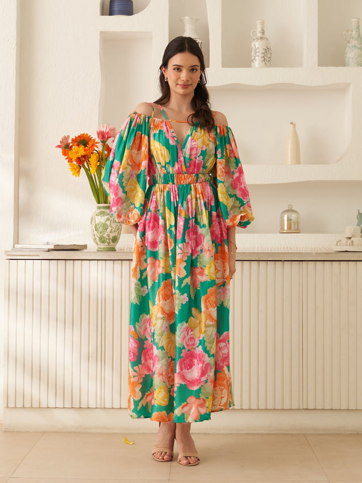 Margot Biarritz - Robe Midi Enchantée Verte