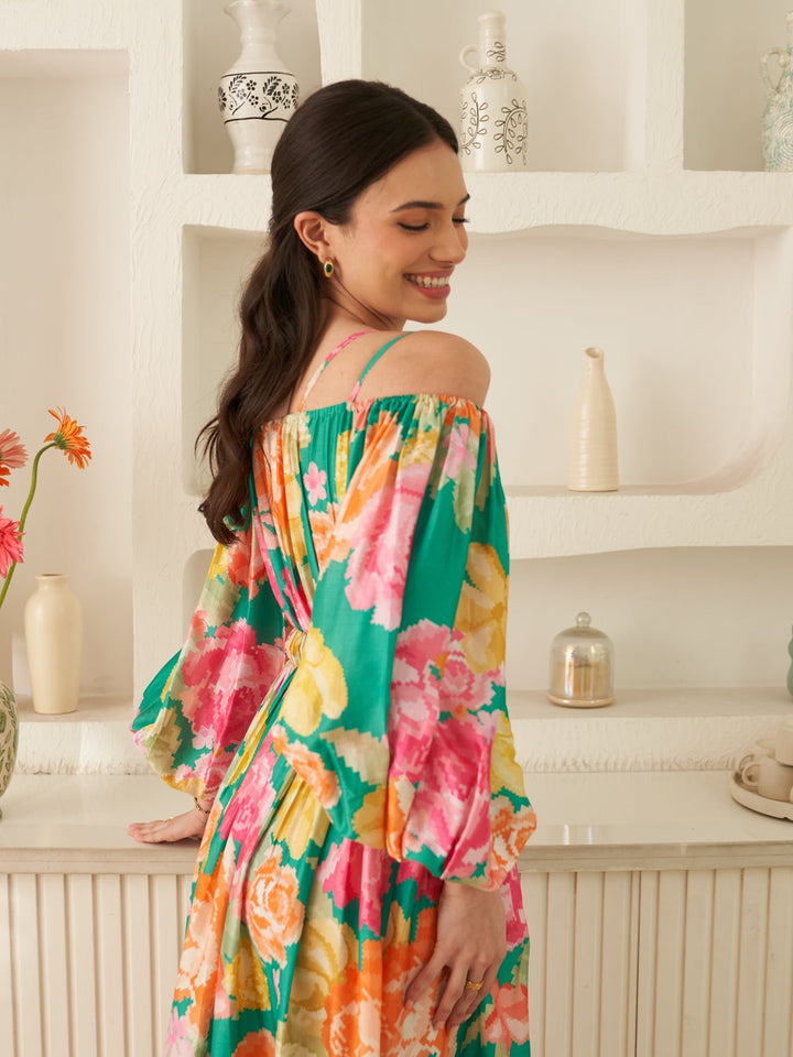 Margot Biarritz - Robe Midi Enchantée Verte