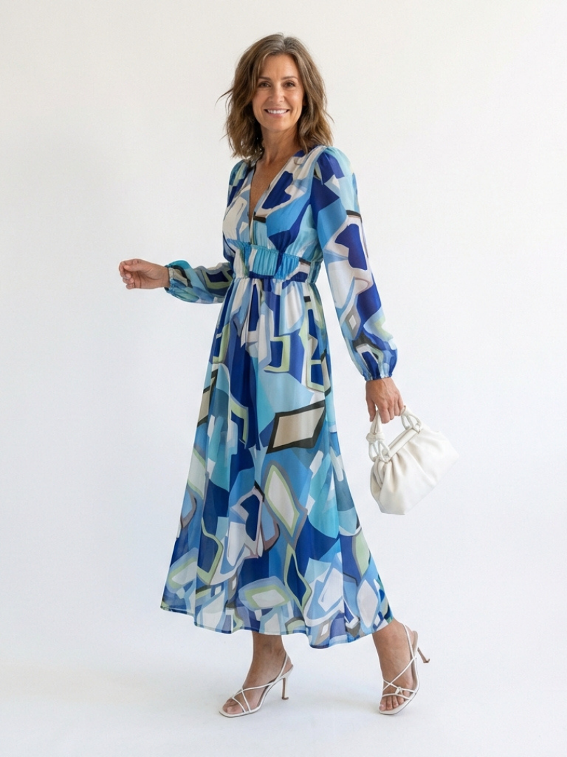 Margot Biarritz - Robe Maxi Fleurie à Manches Longues Althea