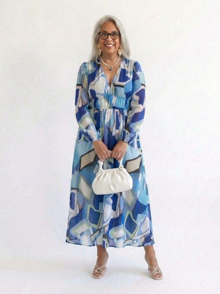 Margot Biarritz - Robe Maxi Fleurie à Manches Longues Althea
