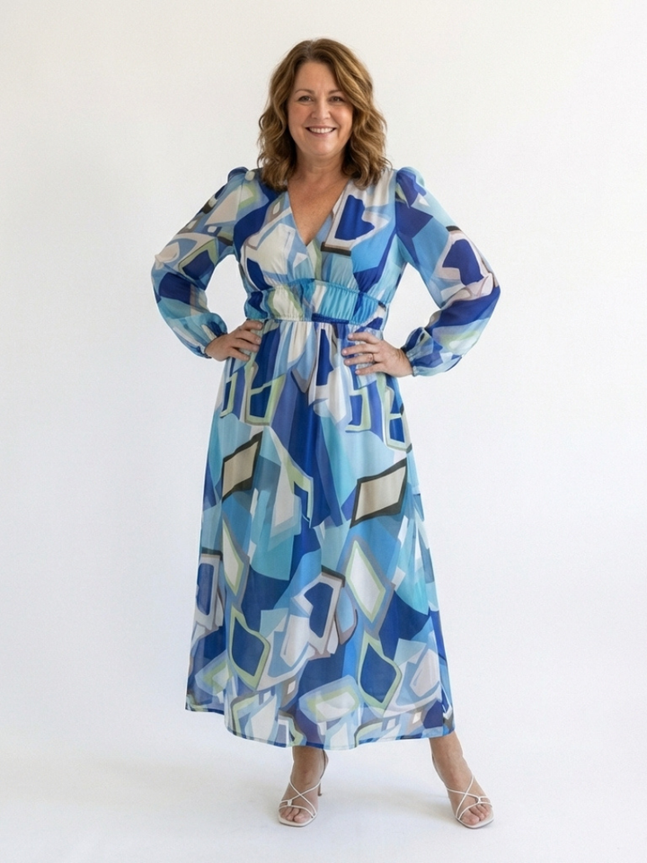 Margot Biarritz - Robe Maxi Fleurie à Manches Longues Althea