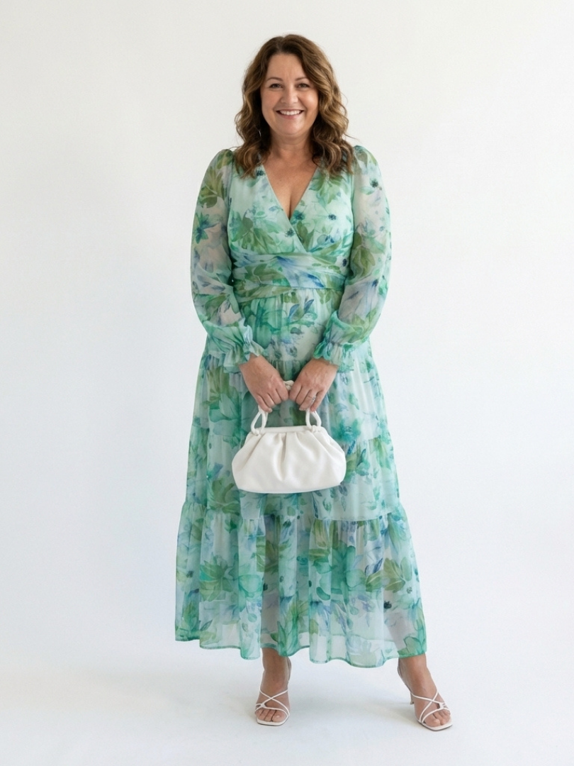 Margot Biarritz - Robe Maxi Fleurie à Manches Longues Althea