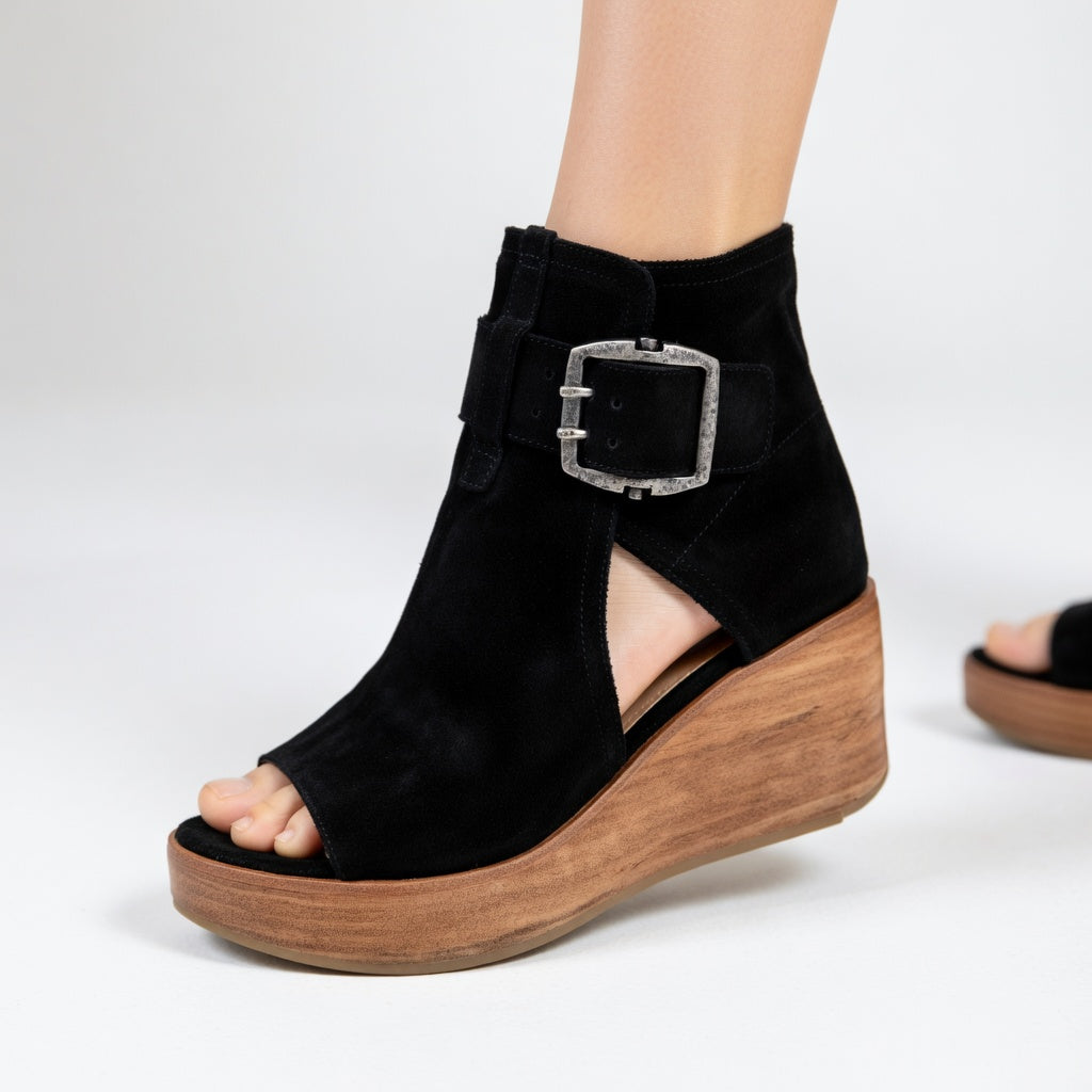Margot Biarritz - Bottines compensées ouvertes Lila
