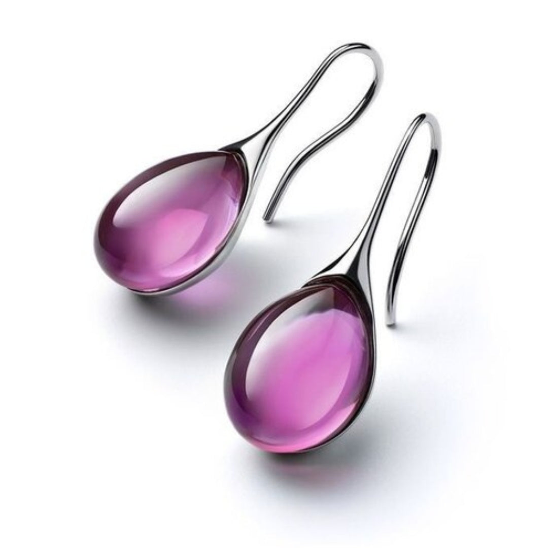 Margot Biarritz - Boucles d'oreilles en cristal doré et argenté