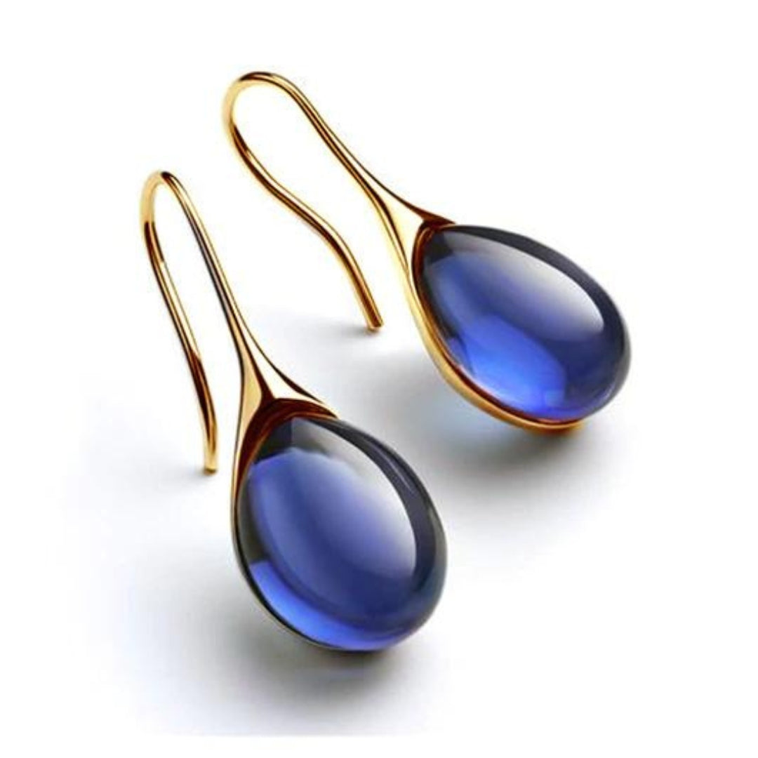 Margot Biarritz - Boucles d'oreilles en cristal doré et argenté