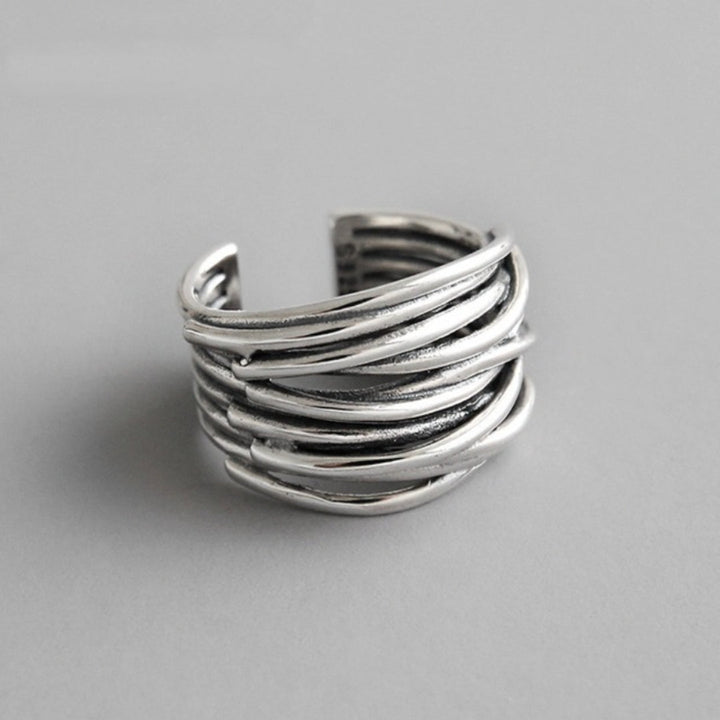 Margot Biarritz - Bague ajustable en argent à couches