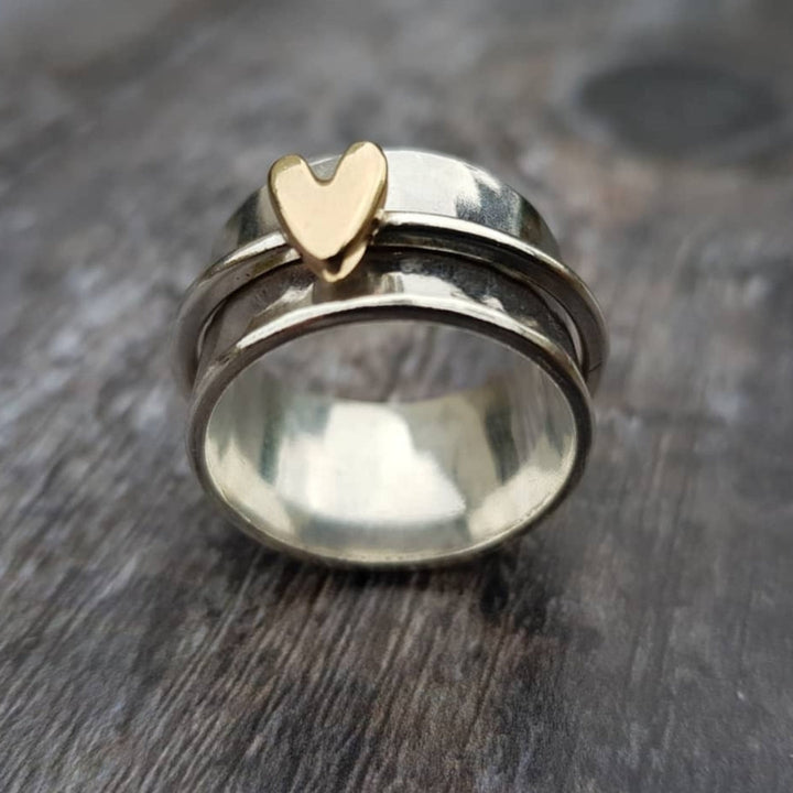 Margot Biarritz - Bague en argent cœur doré