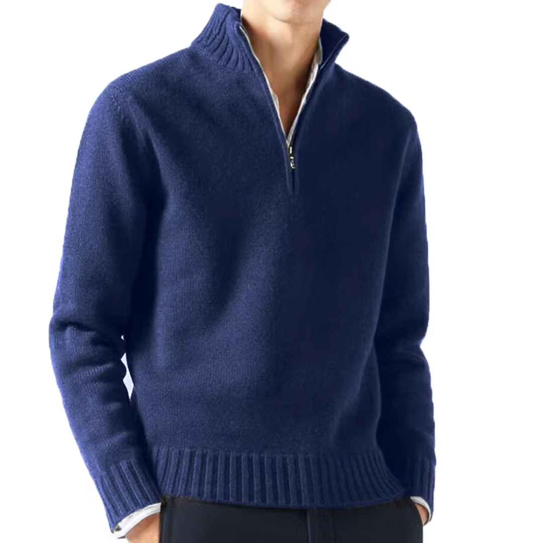 Margot Biarritz - Pull en laine à zip pour homme