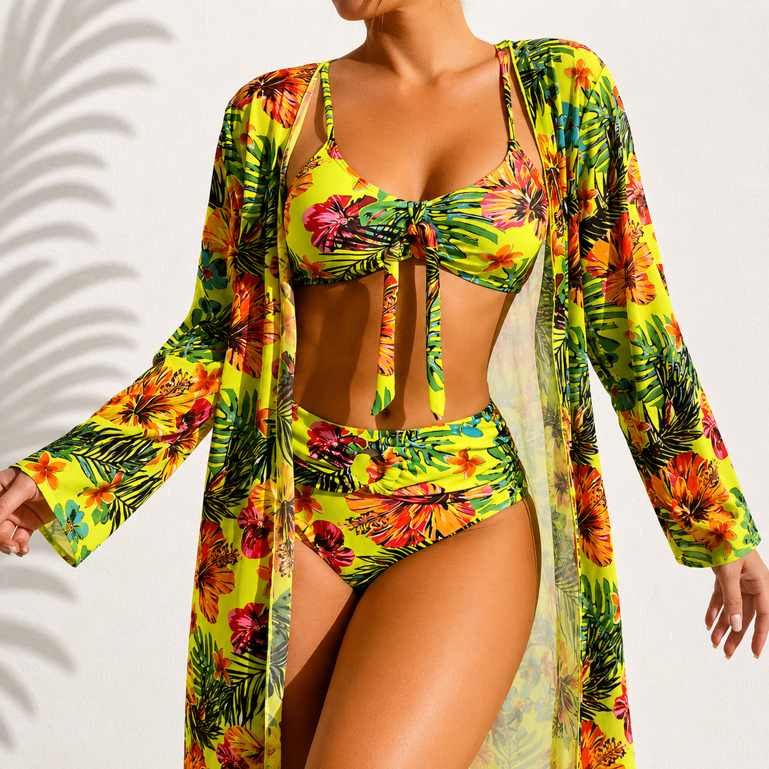 Margot Biarritz - Bikini 3 Pièces Élégant Tropical Marie