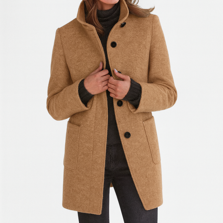 Margot Biarritz - Manteau féminin avec col haut