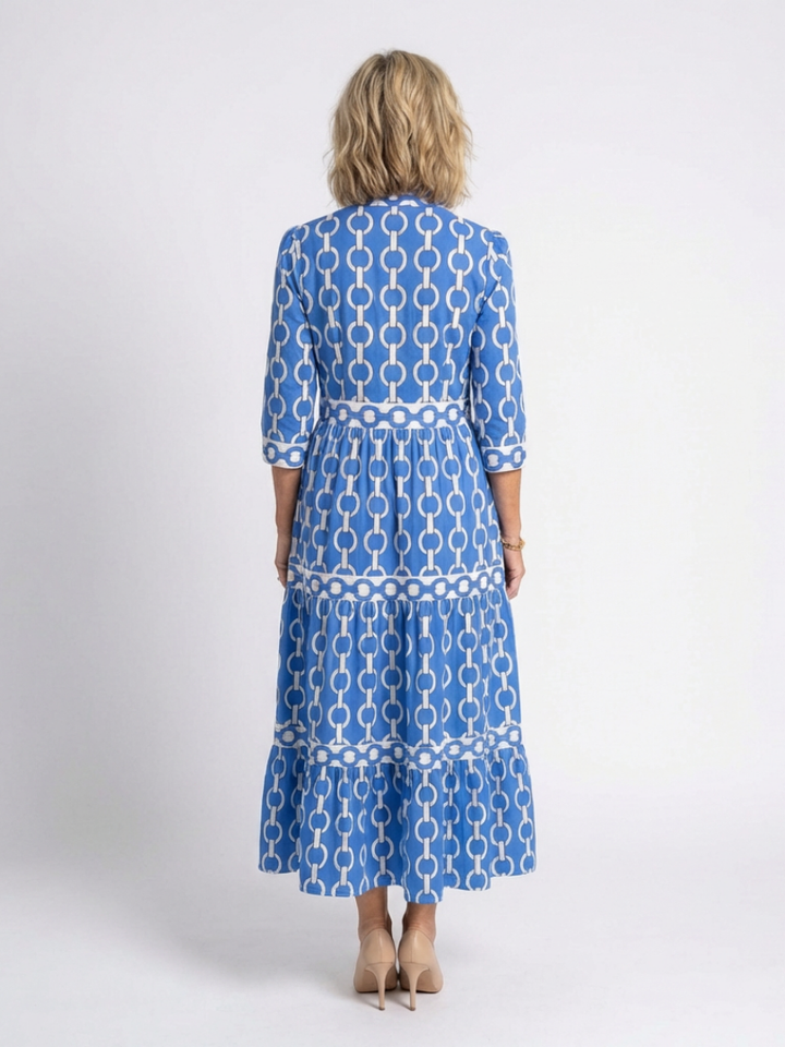 Margot Biarritz - Robe midi à manches trois quarts Ysolde