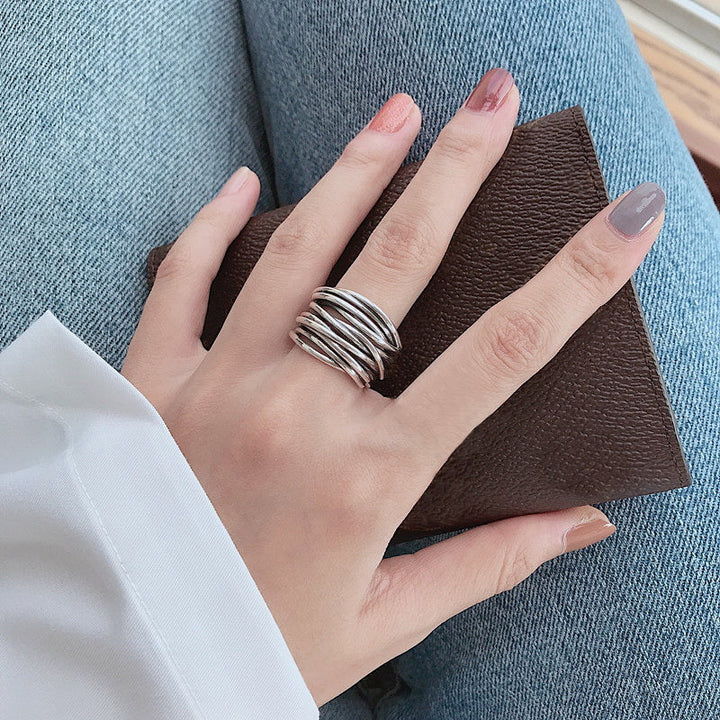 Margot Biarritz - Bague ajustable en argent à couches