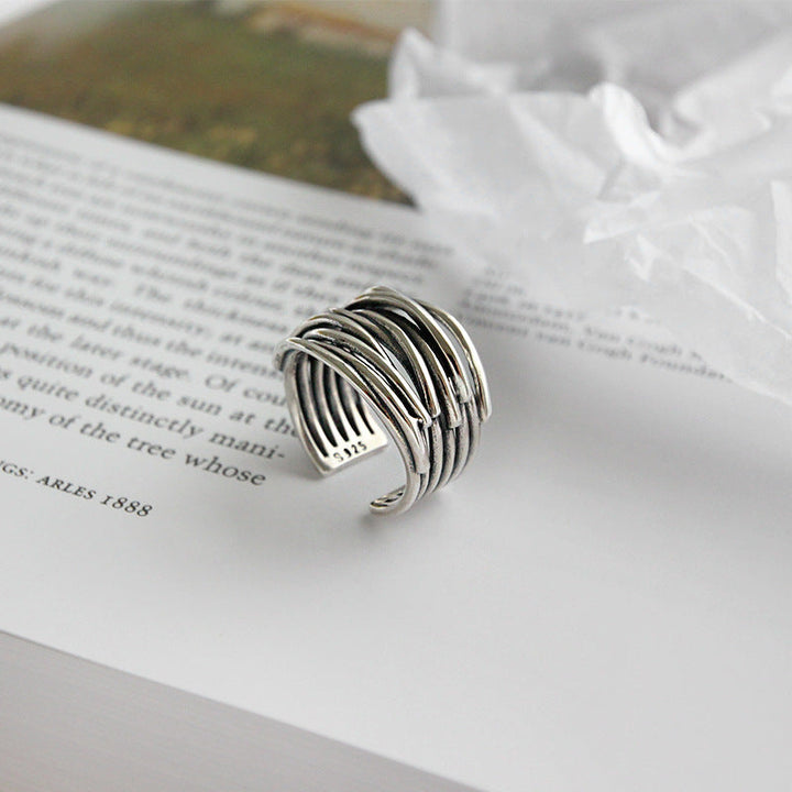 Margot Biarritz - Bague ajustable en argent à couches
