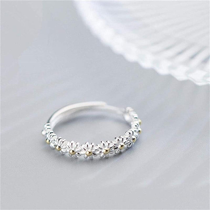 Margot Biarritz - Bague réglable en argent avec marguerite