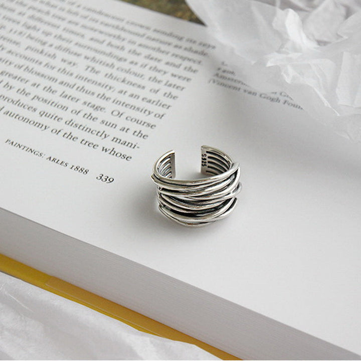 Margot Biarritz - Bague ajustable en argent à couches