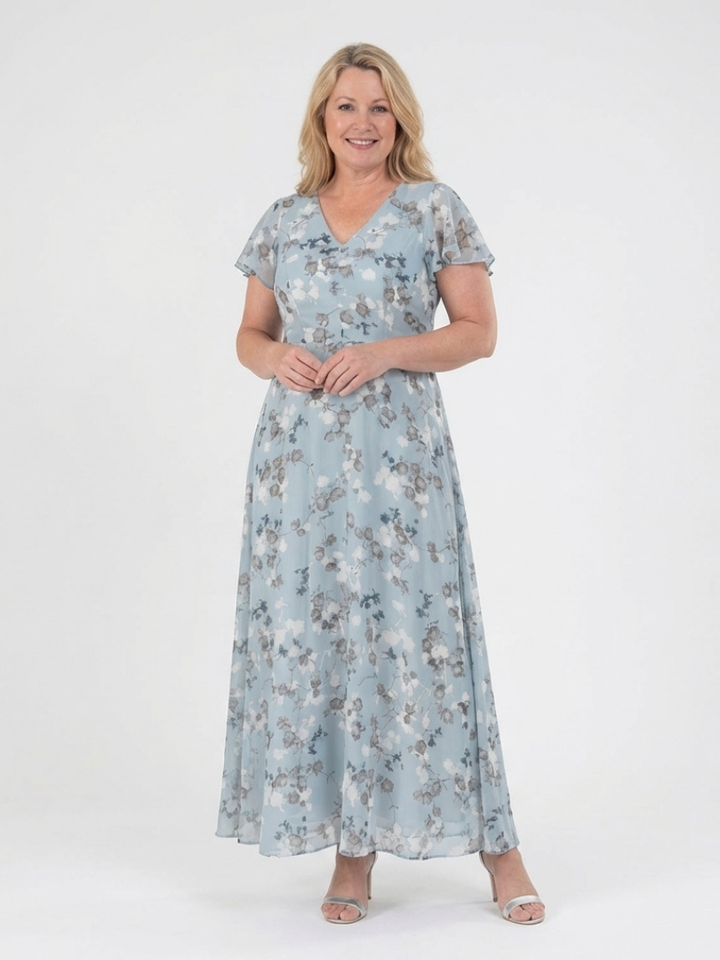 Margot Biarritz - Robe Maxi en Chiffon Floral Ismeria
