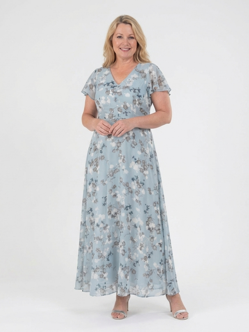 Margot Biarritz - Robe Maxi en Chiffon Floral Ismeria