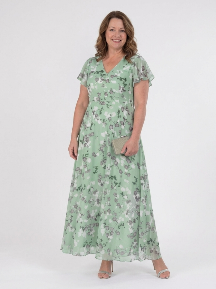 Margot Biarritz - Robe Maxi en Chiffon Floral Ismeria