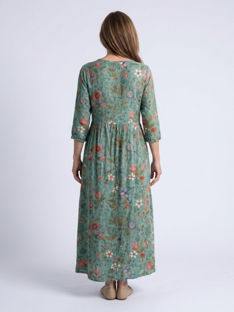 Margot Biarritz - Robe Maxi à Manches Trois Quarts Marina