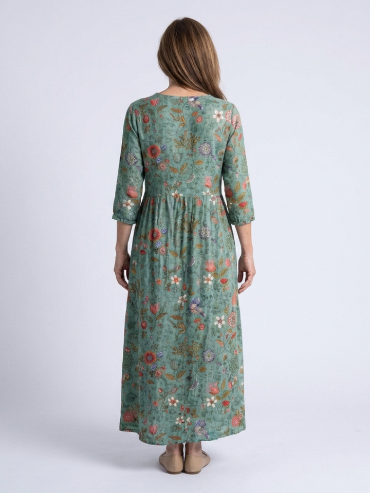Margot Biarritz - Robe Maxi à Manches Trois Quarts Marina
