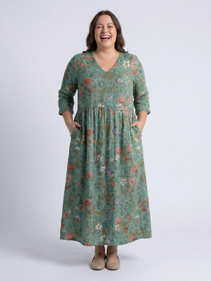 Margot Biarritz - Robe Maxi à Manches Trois Quarts Marina