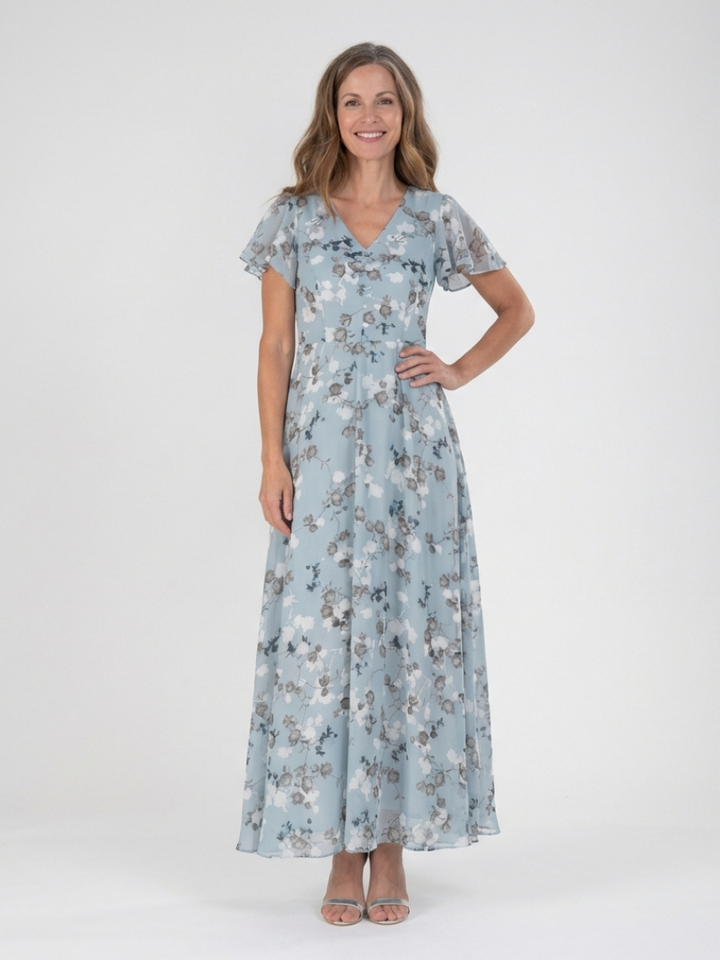 Margot Biarritz - Robe Maxi en Chiffon Floral Ismeria