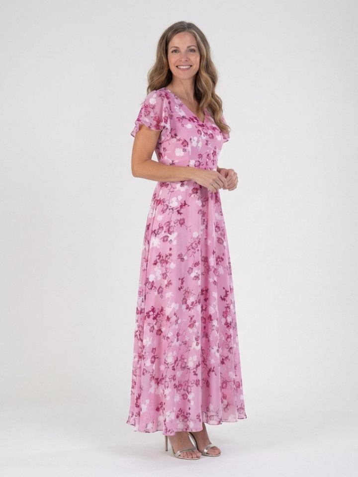 Margot Biarritz - Robe Maxi en Chiffon Floral Ismeria