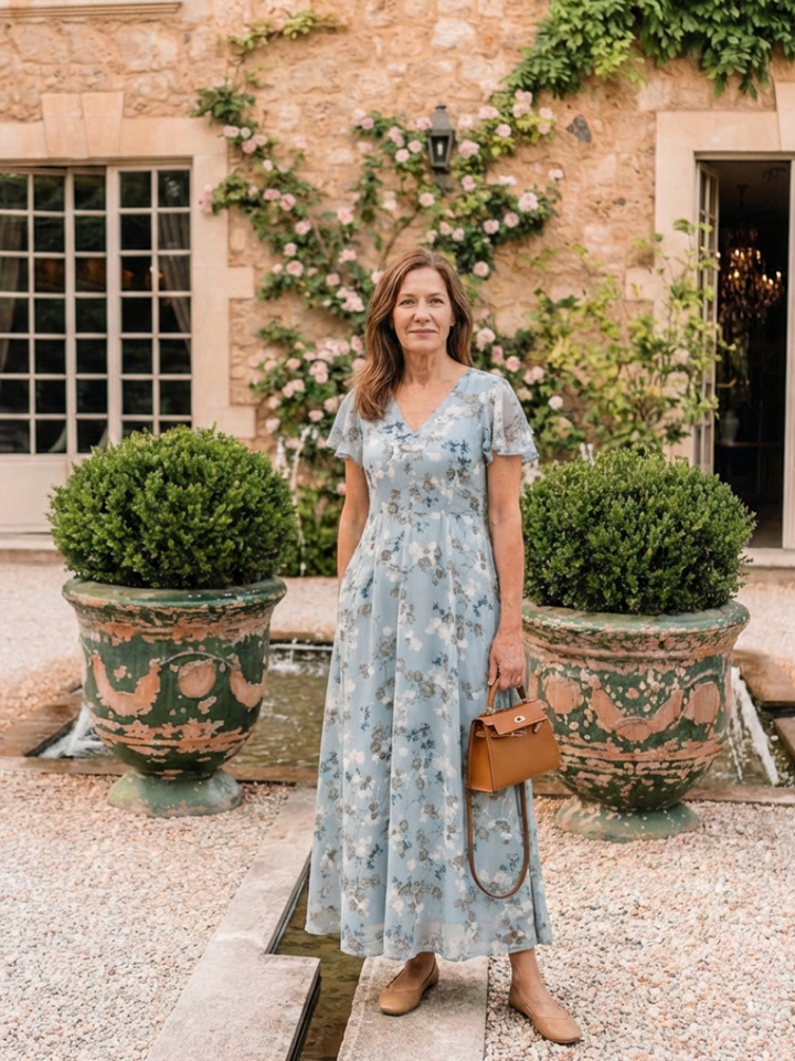 Margot Biarritz - Robe Maxi en Chiffon Floral Ismeria